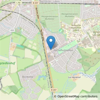 Eine Kartendarstellung, in der der Standort des Instituts für Krebsepidemiologie e.V. markiert ist.