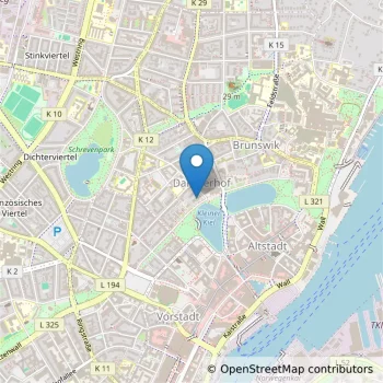 Eine Kartendarstellung, in der der Standort des Ministeriums für Justiz und Gesundheit markiert ist.